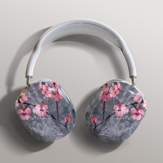 Cherry Blossom Slate Airpods Max Case - Snap on Air Pods Max Cover