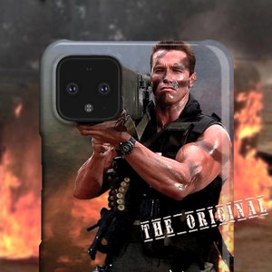 Arnold Schwarzenegger Phone Case For Google Pixel 5 Case 4 XL, Google Pixel 4 4a Commando Bazooka Funny Rocket Launcher Men's Gifts Badass image 1