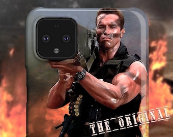 Arnold Schwarzenegger Phone Case - For Google Pixel 5 Commando Bazooka Funny Rocket Launcher Men's Gifts Badass