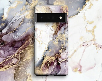 Golden Lavender Marble Phone Case | For Google Pixel 11 Pro XL, Pixel 10 Pro, Pixel 9, Pixel 8 7 Pro, Pixel 6, Gift Girl