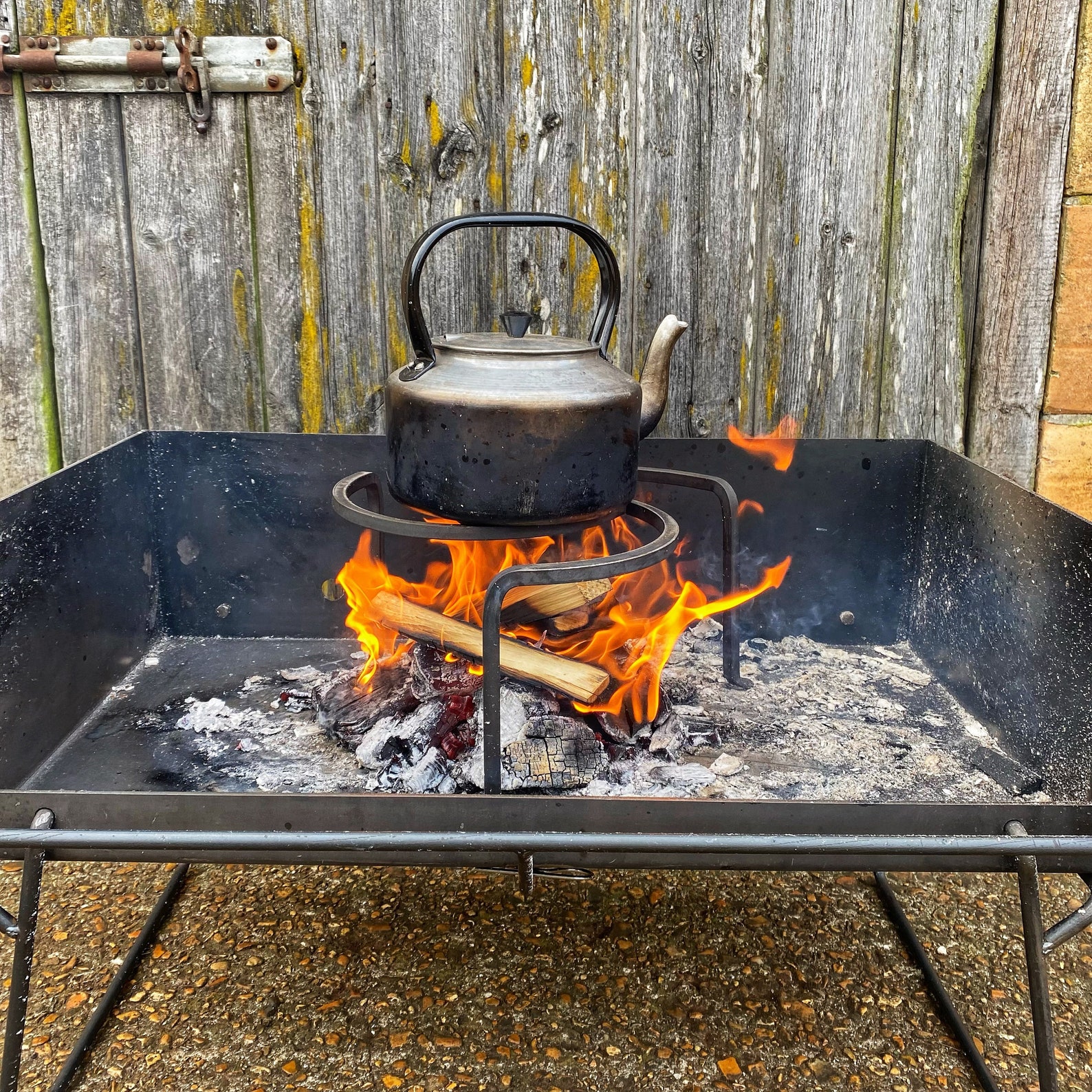 Wilderness Fire Pit With Grill and Pot Hangers Etsy