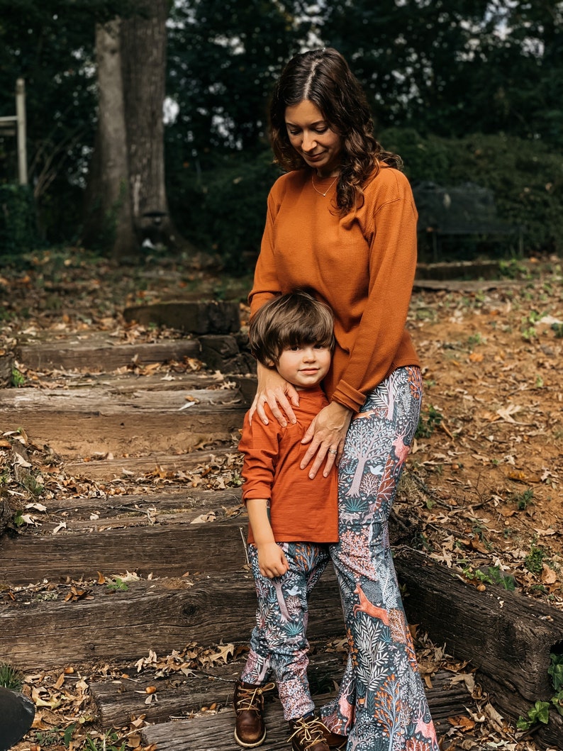 Women\u2019s Bellbottoms Yoga Pants Boho Flare Pants Custom Lady Lunar Bells Mama Flares Mommy /& Me