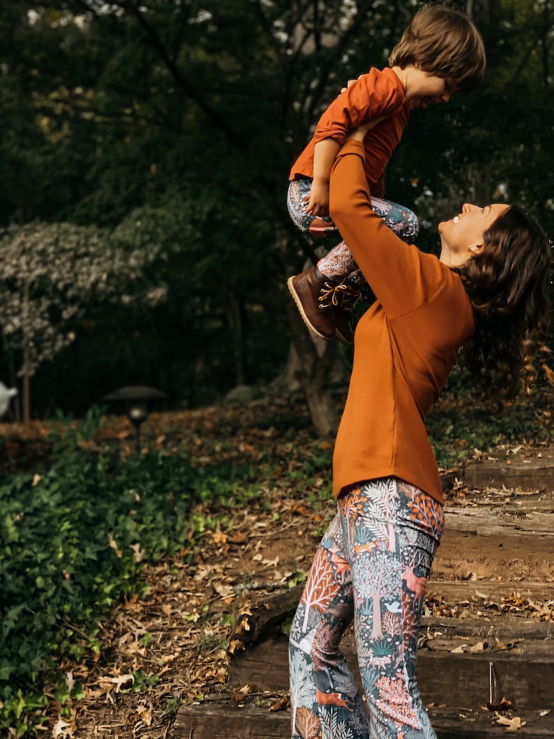 Women\u2019s Bellbottoms Yoga Pants Boho Flare Pants Custom Lady Lunar Bells Mama Flares Mommy /& Me