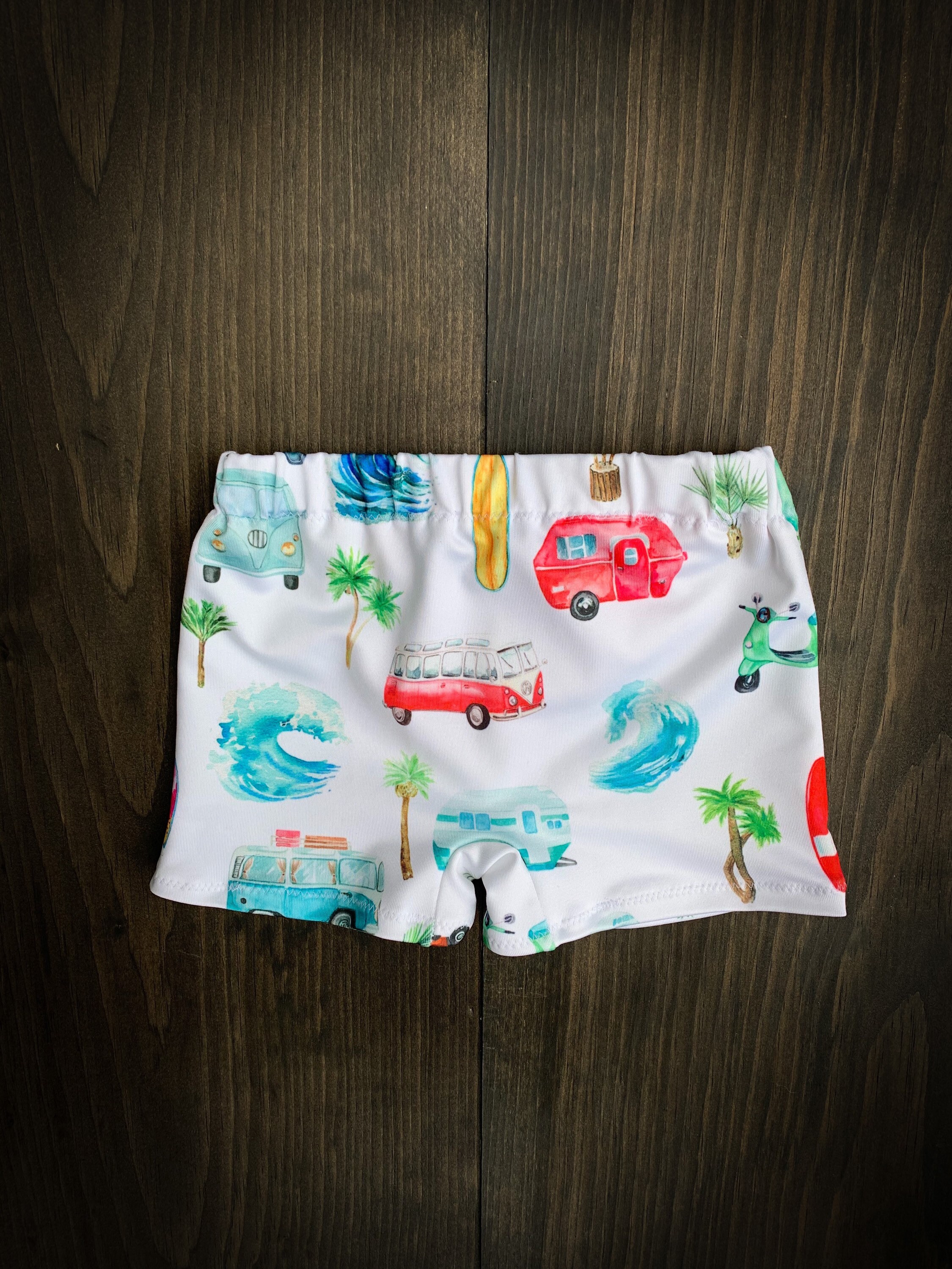 BAJA SWIM SHORTIES in Surfs up Baby/toddler Swimsuit Kids Etsy Israel