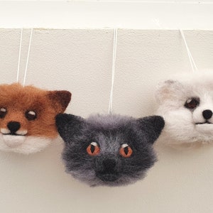 Felt Fox Hanging Decorations - Red Fox - Silver Fox - Arctic Fox - Hand Made Ornament for Christmas or Home