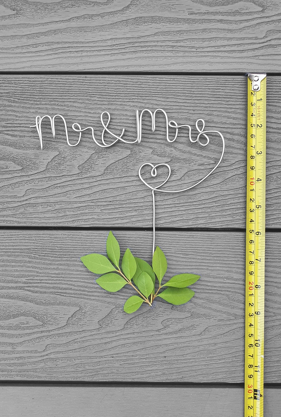 Mr & Mrs Wire Cake Topper for Wedding Cake, Reusable Custom Cake Toppers, Gold Silver Copper