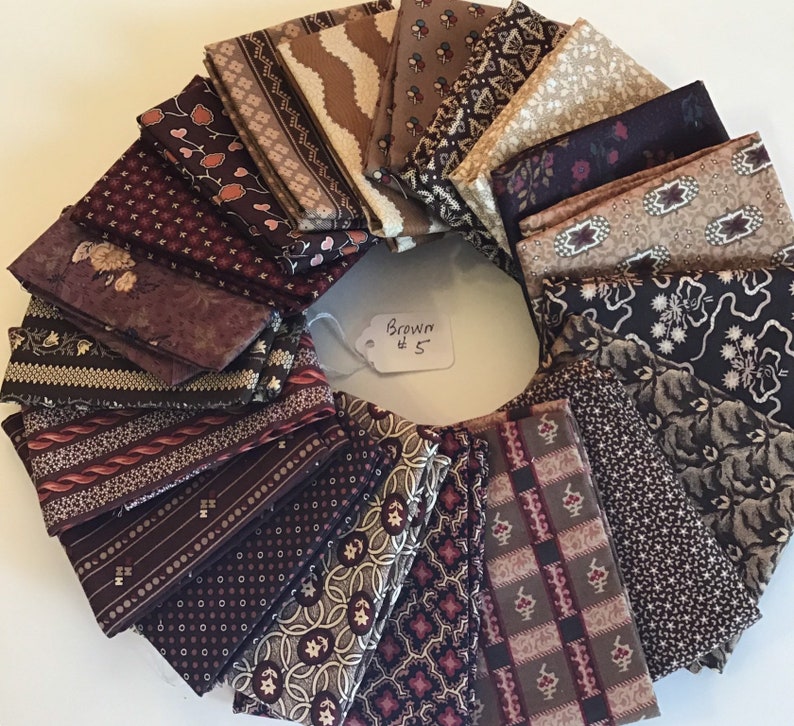 Civil War Fat Quarter Bundle Browns and Golds 20