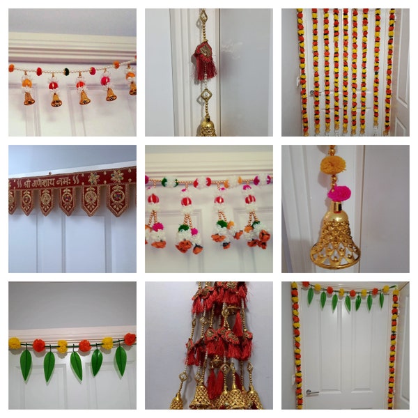 Door Office Toran, Hindu Festival Wedding and Events Decor, Fancy Toran, Aaso Palav Toran, Pooja Item, Beautiful Hanging Toran, UK Seller