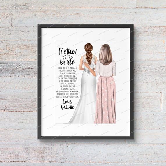 Custom Wedding Printable Custom Illustration Mother of the Bride Illustration Wedding Favours Wedding Gift Idea