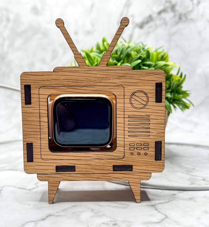 Apple Watch Retro TV Stand Svg Ai Laser Cut Files INSTANT Etsy