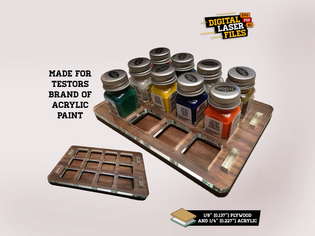 Testors Acrylic Paint Holder SVG Ai Laser Cut Files INSTANT DOWNLOAD Etsy