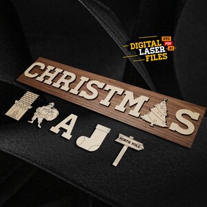 Christmas Sign SVG + Ai Laser Cut Files -- INSTANT DOWNLOAD