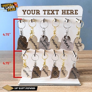 Double Keychain Stand SVG + Ai Laser Cut Files -- INSTANT DOWNLOAD