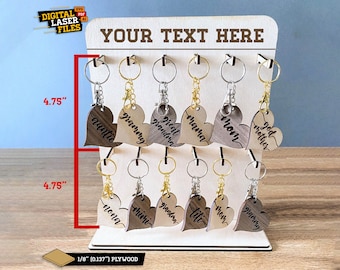 Double Keychain Stand SVG + Ai Laser Cut Files -- INSTANT DOWNLOAD