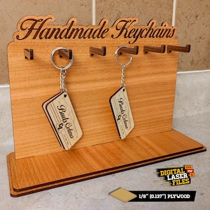 Keychain Stand SVG + Ai Laser Cut Files -- INSTANT DOWNLOAD