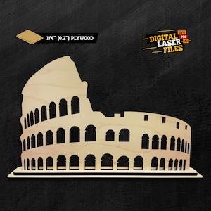 Rome Colosseum SVG + Ai Laser Cut Files -- INSTANT DOWNLOAD