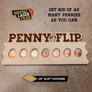 Penny Flip SVG + Ai Laser Cut File -- DOWNLOAD IMMEDIATO