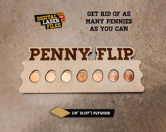 Penny Flip SVG + Ai Laser Cut Files -- INSTANT DOWNLOAD