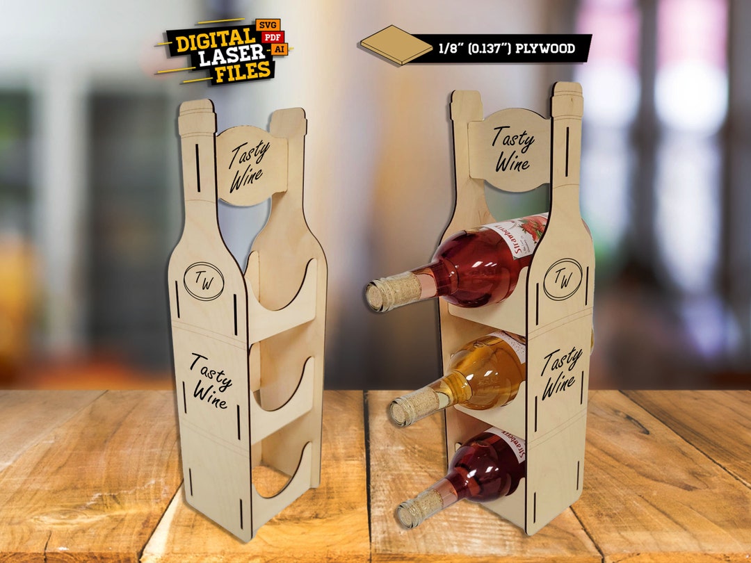 Laser cut wine bottle holder hotsell