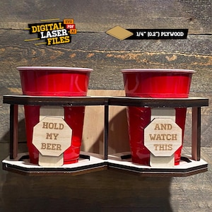 Heavy Duty Double Cup Mount SVG + Ai Laser Cut Files -- INSTANT DOWNLOAD