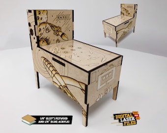 Pinball Machine SVG + Ai Laser Cut Files -- INSTANT DOWNLOAD