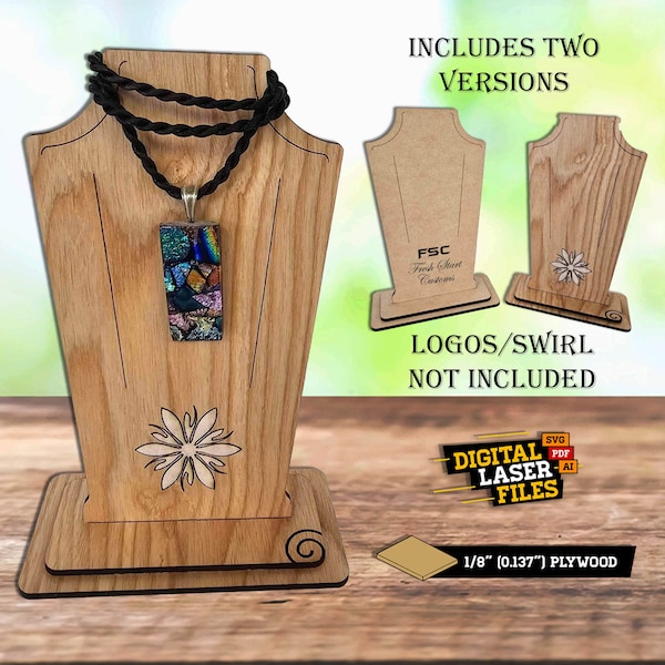 Necklace Display SVG + Ai Laser Cut Files -- INSTANT DOWNLOAD