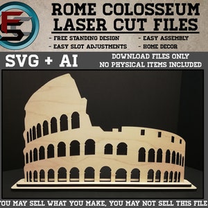 Rome Colosseum SVG Ai Laser Cut Files INSTANT DOWNLOAD image 3