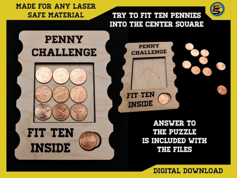 Penny Challenge Puzzle SVG Ai Laser Cut Files INSTANT DOWNLOAD image 8