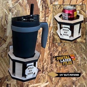 Heavy Duty Cup Mount SVG + Ai Laser Cut Files -- INSTANT DOWNLOAD