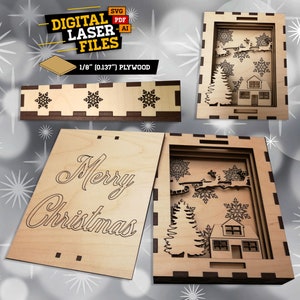 Layered Christmas Box SVG + Ai Laser Cut Files -- INSTANT DOWNLOAD
