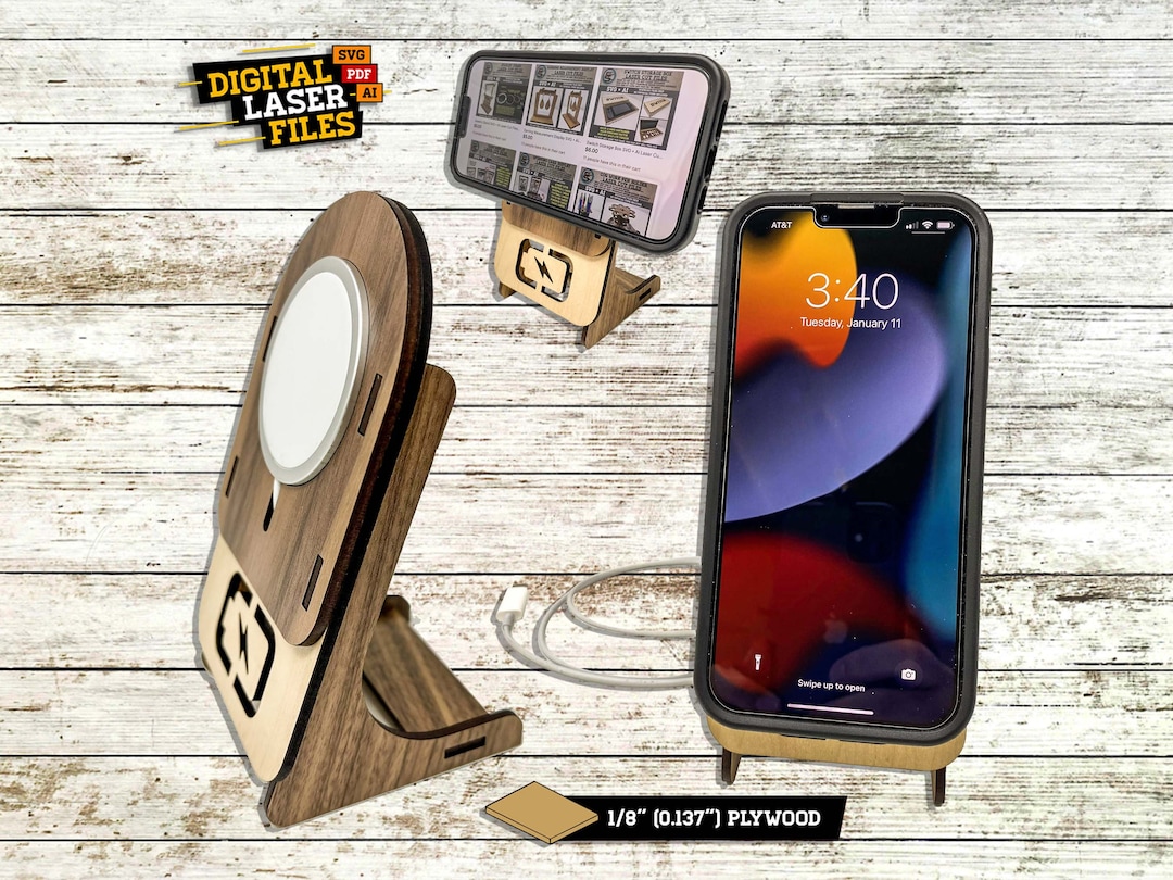 Mag Dock for iPhone SVG + Ai Laser Cut Files -- INSTANT DOWNLOAD - Etsy  Israel, image size:1080x810