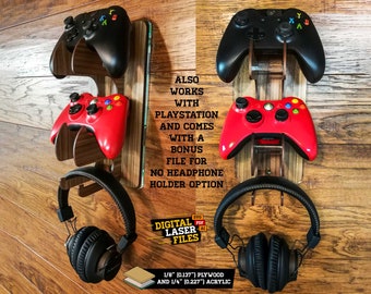 Wall Mount Gaming Stand SVG Ai Laser Cut Files -- INSTANT
