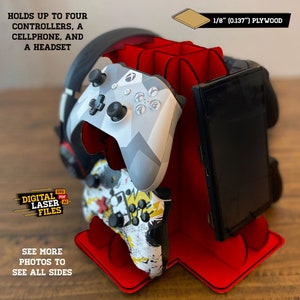 オールインワン ゲーミング スタンド SVG + Ai レーザーカット ファイル - 即時ダウンロード