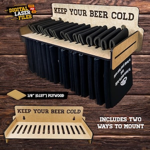 Drink Sleeve Wall Holder SVG + Ai Laser Cut Files -- INSTANT DOWNLOAD