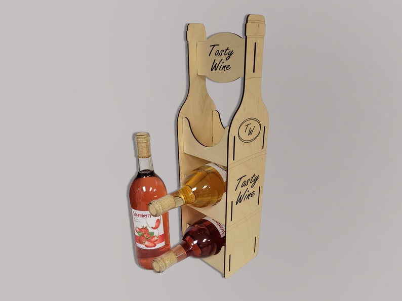 Bottle Shaped Wine Rack SVG Ai Laser Cut Files INSTANT Etsy Singapore