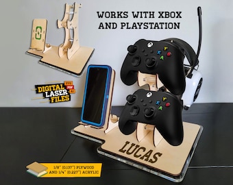 Ultimate Gamer Stand SVG + Ai Laser Cut Files -- INSTANT DOWNLOAD