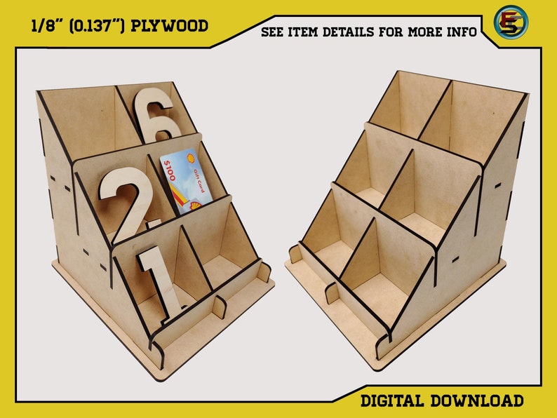 6 Tray Display SVG Ai Laser Cut Files INSTANT DOWNLOAD image 8