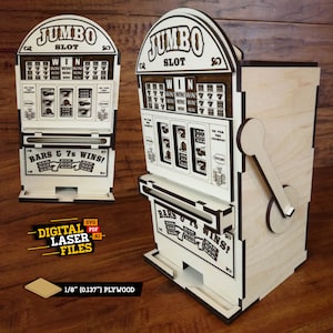 Slot Machine Box svg + Ai Laser Cut Files -- INSTANT DOWNLOAD