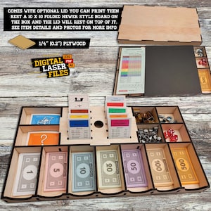 Board Game Bank Box SVG + Ai Laser Cut Files -- INSTANT DOWNLOAD