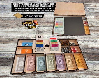 Board Game Bank Box SVG + Ai Laser Cut Files -- INSTANT DOWNLOAD