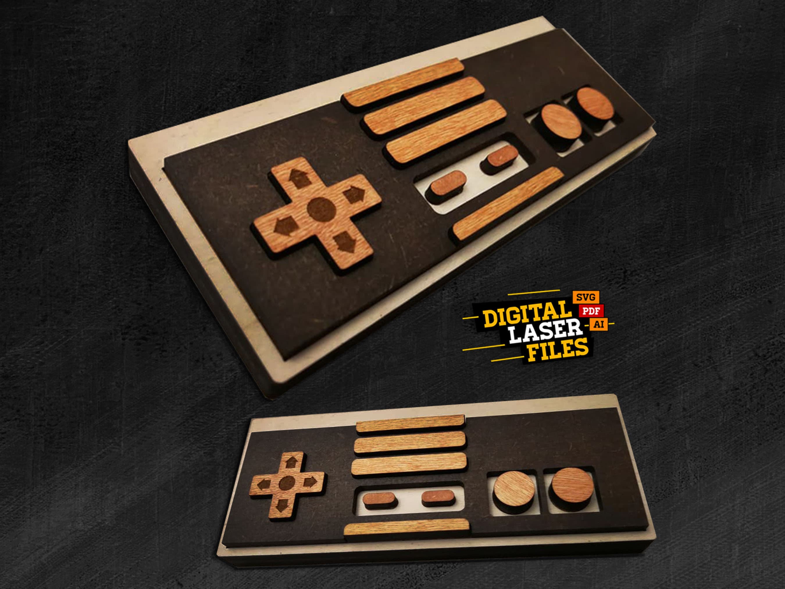 Pliki do cięcia laserowego Nes Inspired Controller SVG + Ai — NATYCHMIASTOWE POBIERANIE
