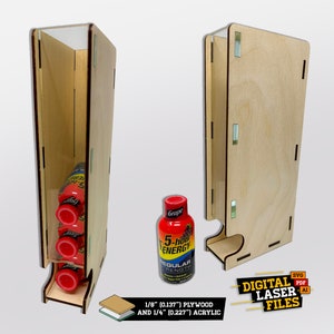 5 Hour Energy Holder SVG + Ai Laser Cut Files -- INSTANT DOWNLOAD