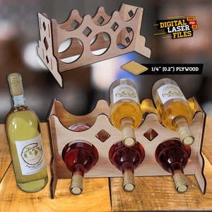 6 Tray Wine Display SVG + Ai Laser Cut Files -- INSTANT DOWNLOAD