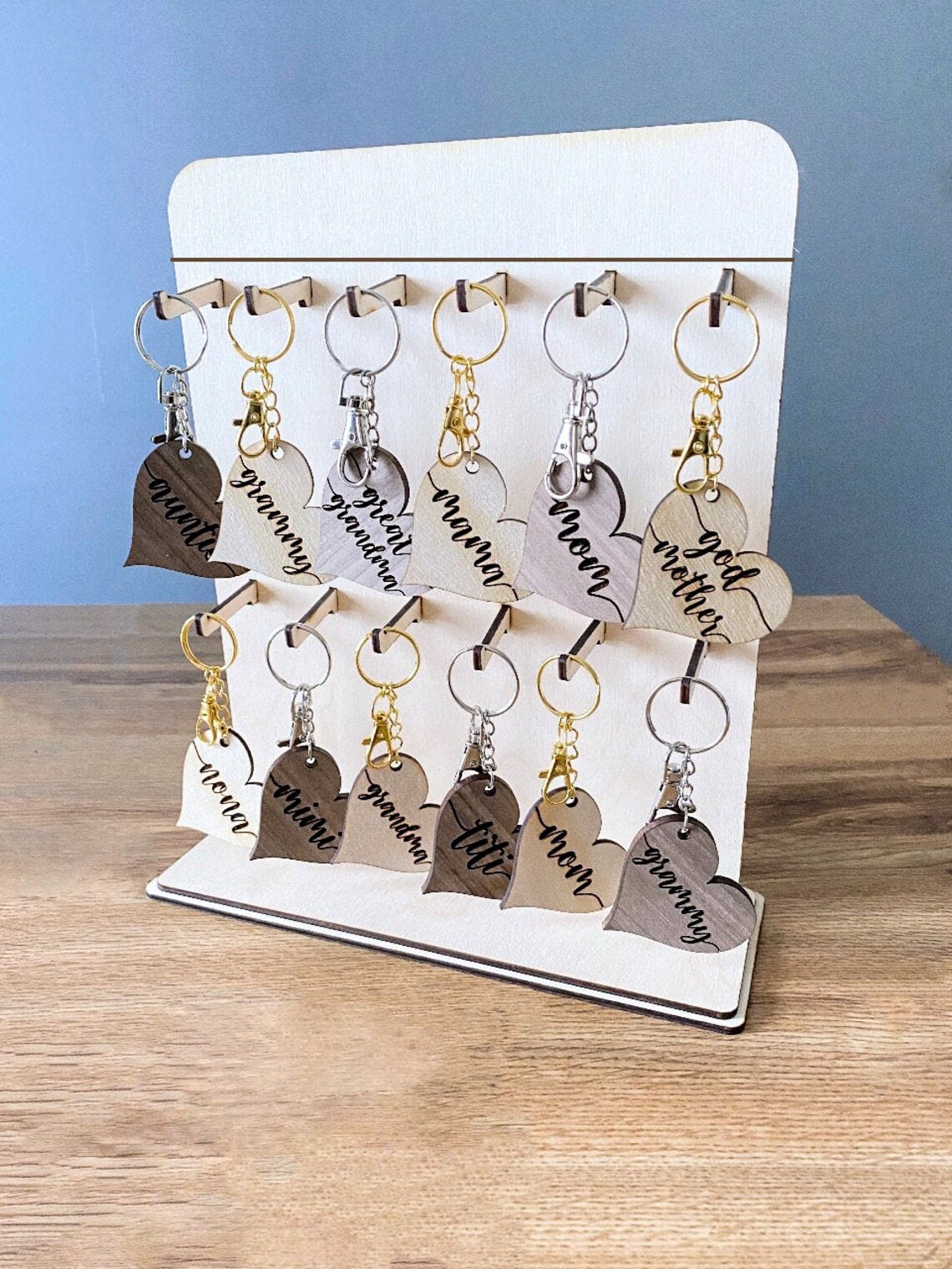 Double Keychain Stand SVG Ai Laser Cut Files INSTANT Etsy