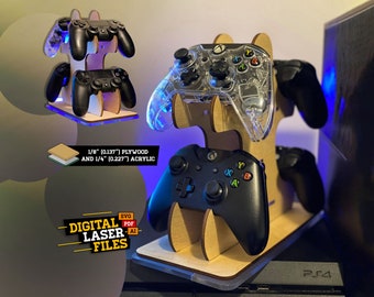Soporte de juegos para cuatro jugadores SVG + Ai Laser Cut Files - DESCARGA INSTANTE