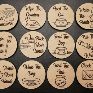 Chore Tokens Version 2 SVG Ai Laser Cut Files INSTANT DOWNLOAD image 2