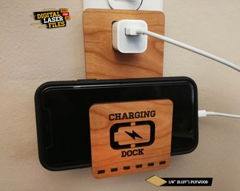 iPhone Charging Dock SVG + Ai Laser Cut Files--TÉLÉCHARGEMENT INSTANTANÉ