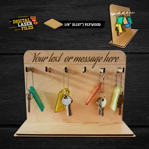 Customizable Keychain Stand SVG + Ai Laser Cut Files -- INSTANT DOWNLOAD