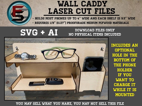 Wall Caddy SVG Ai Laser Cut Files INSTANT DOWNLOAD - Etsy Canada