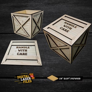 Wood Crate SVG + Ai Laser Cut Files -- INSTANT DOWNLOAD